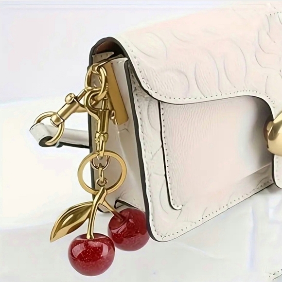 New in package Quality red cherry charm and key chain - Picture 6 of 6